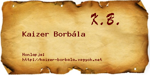 Kaizer Borbála névjegykártya