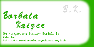 borbala kaizer business card
